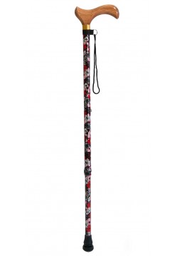 Трость опорная регулируемой длины LY-252-WR1 серия "Welt-RU" алюминиевая с деревянной ручкой
