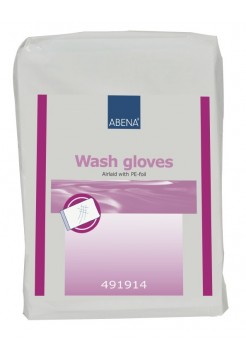 Рукавицы для мытья тела Abena Wash gloves Airlaid/PE 50шт