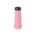Силиконовая складная бутылка с отсеком для таблеток, розовая Bradex