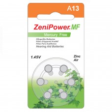 Набор батареек ZeniPower для слуховых аппаратов, тип 13