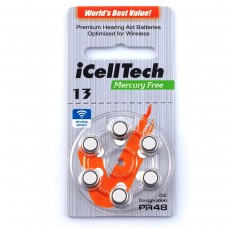 Набор батареек для слуховых аппаратов iCellTech тип 13