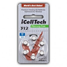 Набор батареек для слуховых аппаратов iCellTech тип 312