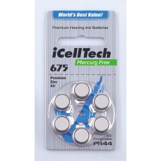 Набор батареек для слуховых аппаратов iCellTech тип 675