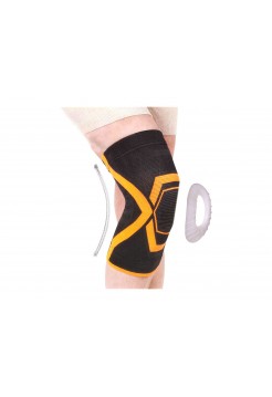 Бандаж на коленный сустав эластичный, силиконовое кольцо, 2 ребра жесткости, Экотен H-103
