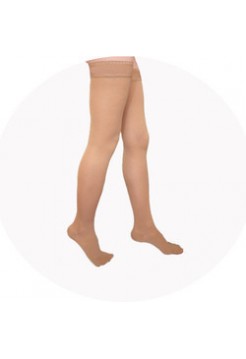 Чулки с ажурной силиконовой резинкой (бежевые, черные) 1 класс компрессии, 2 рост (ИЧЖ-2р1к)